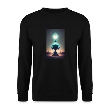Extraterrestre | OVNI | Vaisseau spatial | PAU | étranger - Sweat-shirt Unisexe - noir - Devant - Alina (178cm) & Michal (187cm)