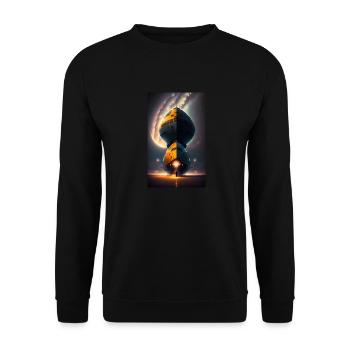 Alien | UFO | Spaceship | UAP | alien - Unisex Sweatshirt - black - Front - Alina (178cm) & Michal (187cm)