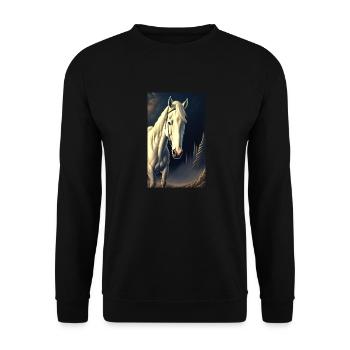 Cheval | Équitation | Animal | Monture | Coloré - Sweat-shirt Unisexe - noir - Devant - Alina (178cm) & Michal (187cm)
