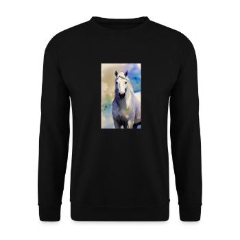 Cheval | Équitation | Animal | Monture | Coloré - Sweat-shirt Unisexe - noir - Devant - Alina (178cm) & Michal (187cm)