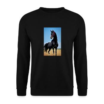 Horse | Horseback riding | Animal | Mount | Colorful - Unisex Sweatshirt - black - Front - Alina (178cm) & Michal (187cm)