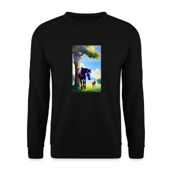 Horse | Horseback riding | Animal | Mount | Colorful - Unisex Sweatshirt - black - Front - Alina (178cm) & Michal (187cm)