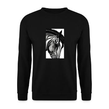 Cheval | Équitation | Animal | Monture | Coloré - Sweat-shirt Unisexe - noir - Devant - Alina (178cm) & Michal (187cm)