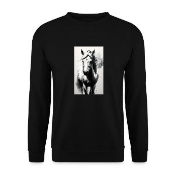 Cheval | Équitation | Animal | Monture | Coloré - Sweat-shirt Unisexe - noir - Devant - Alina (178cm) & Michal (187cm)