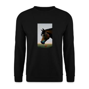 Horse | Horseback riding | Animal | Mount | Colorful - Unisex Sweatshirt - black - Front - Alina (178cm) & Michal (187cm)