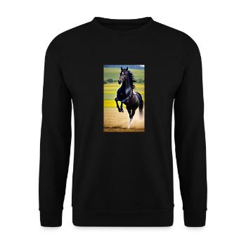 Horse | Horseback riding | Animal | Mount | Colorful - Unisex Sweatshirt - black - Front - Alina (178cm) & Michal (187cm)