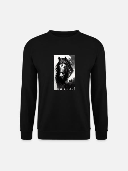 Pferd | reiten | Tier | Reittier | Bunt - Unisex Pullover - Schwarz