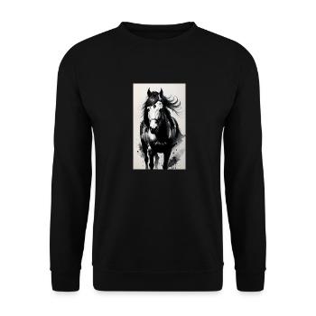 Horse | Horseback riding | Animal | Mount | Colorful - Unisex Sweatshirt - black - Front - Alina (178cm) & Michal (187cm)