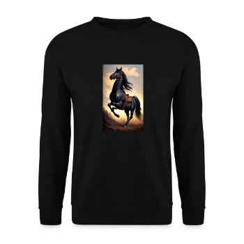 Cheval | Équitation | Animal | Monture | Coloré - Sweat-shirt Unisexe - noir - Devant - Alina (178cm) & Michal (187cm)