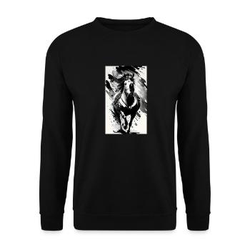 Horse | Horseback riding | Animal | Mount | Colorful - Unisex Sweatshirt - black - Front - Alina (178cm) & Michal (187cm)