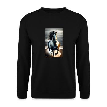 Horse | Horseback riding | Animal | Mount | Colorful - Unisex Sweatshirt - black - Front - Alina (178cm) & Michal (187cm)