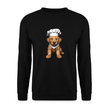Hunde Gastronom Golden Retriever Kochen Hundewelpe - Unisex Pullover - Schwarz - Vorne - Alina (178cm) & Michal (187cm)