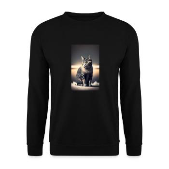 Chat | Animal de compagnie | Fan de chat | mignon | Chaton - Sweat-shirt Unisexe - noir - Devant - Alina (178cm) & Michal (187cm)