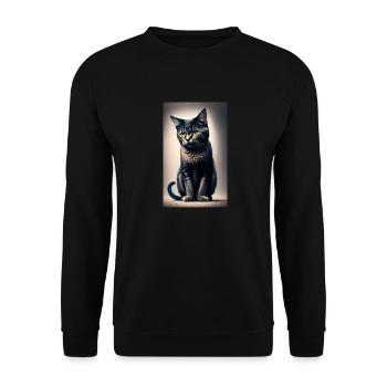 Chat | Animal de compagnie | Fan de chat | mignon | Chaton - Sweat-shirt Unisexe - noir - Devant - Alina (178cm) & Michal (187cm)