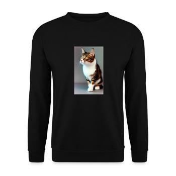 Chat | Animal de compagnie | Fan de chat | mignon | Chaton - Sweat-shirt Unisexe - noir - Devant - Alina (178cm) & Michal (187cm)