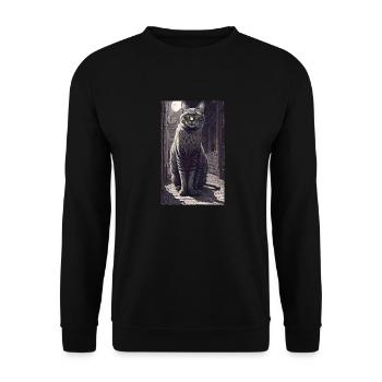 Chat | Animal de compagnie | Fan de chat | mignon | Chaton - Sweat-shirt Unisexe - noir - Devant - Alina (178cm) & Michal (187cm)