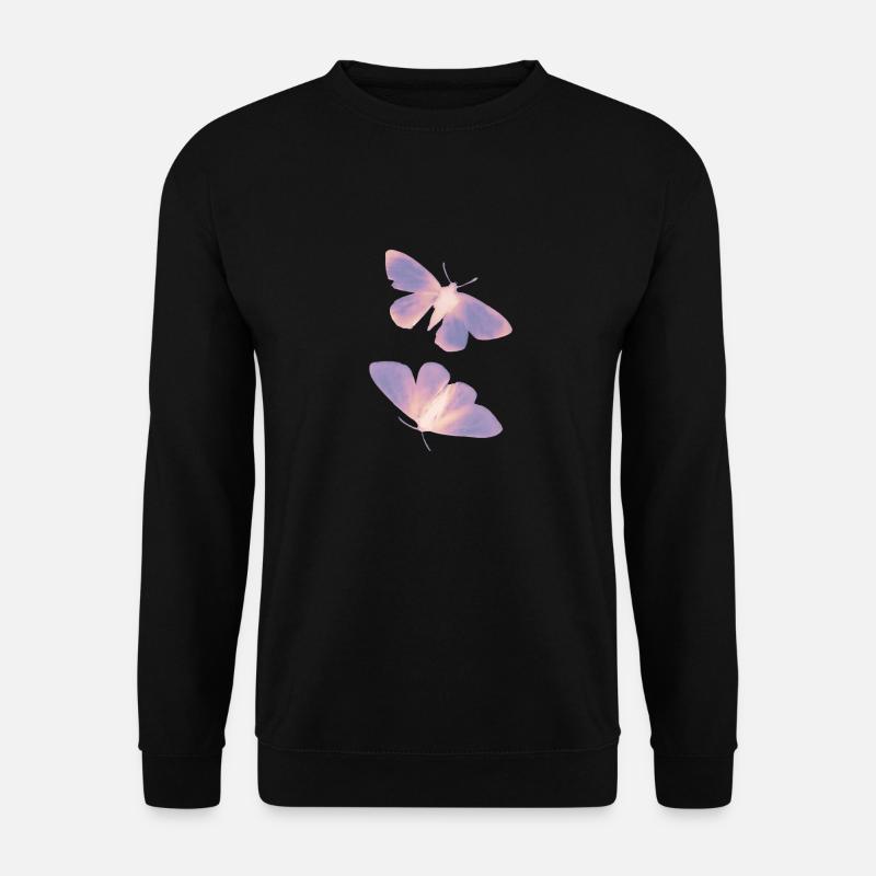 Schmetterling lila/rosa - Unisex Pullover - Schwarz