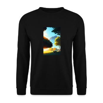 Chat | Animal de compagnie | Fan de chat | mignon | Chaton - Sweat-shirt Unisexe - noir - Devant - Alina (178cm) & Michal (187cm)