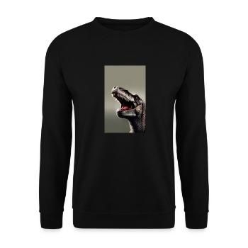 Dinosaurier | T-Rex | Tyrannosaurus - Unisex Pullover - Schwarz - Vorne - Alina (178cm) & Michal (187cm)