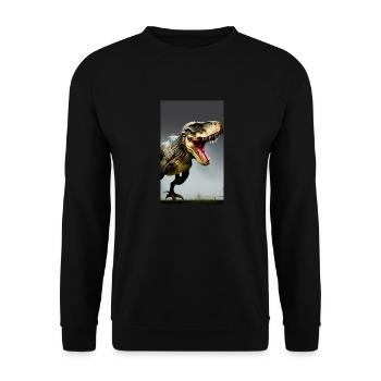 Dinosaurier | T-Rex | Tyrannosaurus - Unisex Pullover - Schwarz - Vorne - Alina (178cm) & Michal (187cm)
