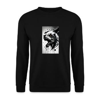 Dinosaurier | T-Rex | Tyrannosaurus - Unisex Pullover - Schwarz - Vorne - Alina (178cm) & Michal (187cm)