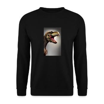 Dinosaurier | T-Rex | Tyrannosaurus - Unisex Pullover - Schwarz - Vorne - Alina (178cm) & Michal (187cm)