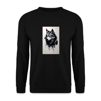 Loup | Prédateur | Chien | Mystique - Sweat-shirt Unisexe - noir - Devant - Alina (178cm) & Michal (187cm)