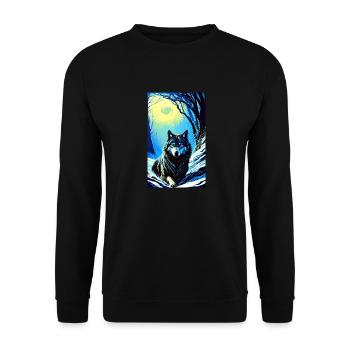Wolf | Predator | Dog | Mystical - Unisex Sweatshirt - black - Front - Alina (178cm) & Michal (187cm)