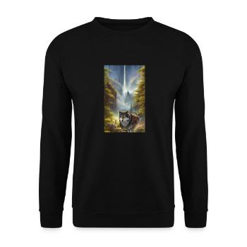 Wolf | Predator | Dog | Mystical - Unisex Sweatshirt - black - Front - Alina (178cm) & Michal (187cm)