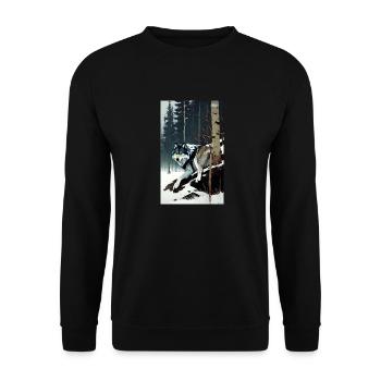 Wolf | Predator | Dog | Mystical - Unisex Sweatshirt - black - Front - Alina (178cm) & Michal (187cm)