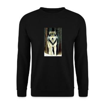 Wolf | Predator | Dog | Mystical - Unisex Sweatshirt - black - Front - Alina (178cm) & Michal (187cm)