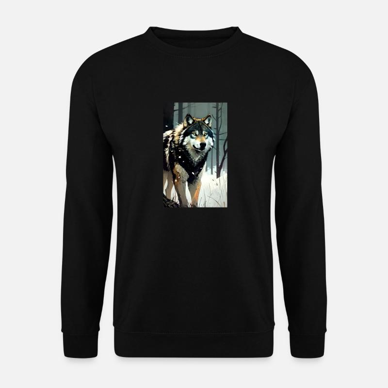Wolf | Raubtier | Hund | Mystisch - Unisex Pullover - Schwarz