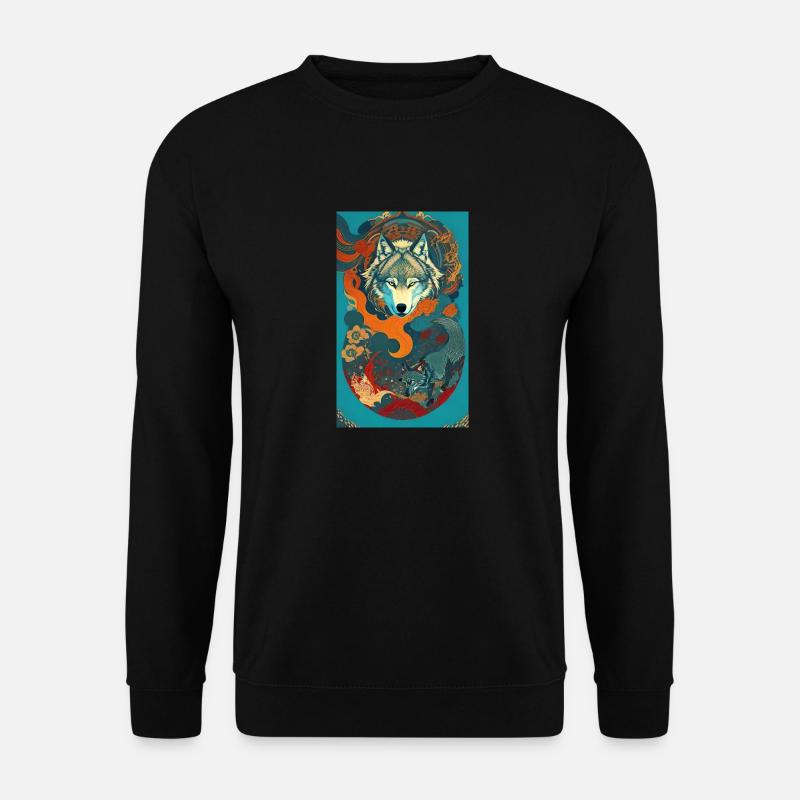 Wolf | Raubtier | Hund | Mystisch - Unisex Pullover - Schwarz