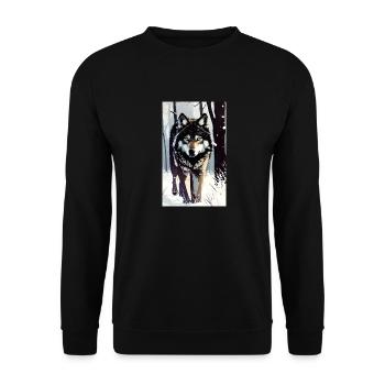 Wolf | Predator | Dog | Mystical - Unisex Sweatshirt - black - Front - Alina (178cm) & Michal (187cm)