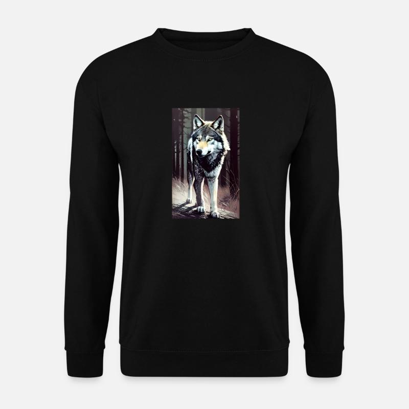 Wolf | Raubtier | Hund | Mystisch - Unisex Pullover - Schwarz