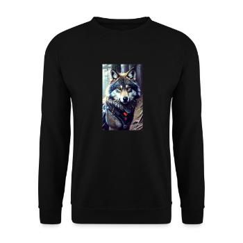 Wolf | Predator | Dog | Mystical - Unisex Sweatshirt - black - Front - Alina (178cm) & Michal (187cm)