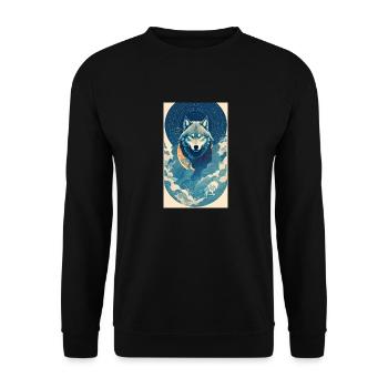 Wolf | Predator | Dog | Mystical - Unisex Sweatshirt - black - Front - Alina (178cm) & Michal (187cm)