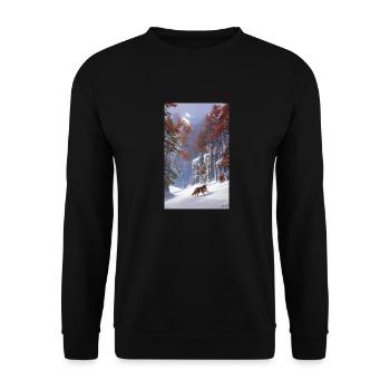 Loup | Prédateur | Chien | Mystique - Sweat-shirt Unisexe - noir - Devant - Alina (178cm) & Michal (187cm)