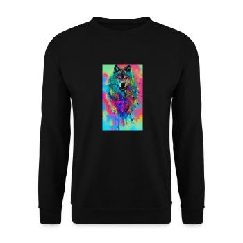 Loup | Prédateur | Chien | Mystique - Sweat-shirt Unisexe - noir - Devant - Alina (178cm) & Michal (187cm)