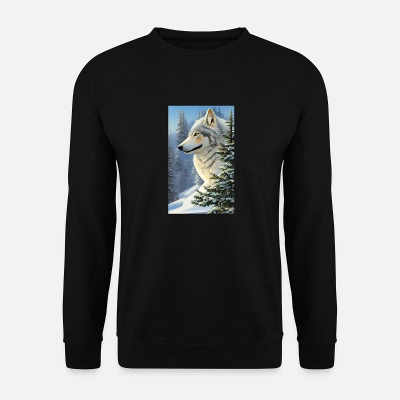 Wolf | Raubtier | Hund | Mystisch - Unisex Pullover - Schwarz