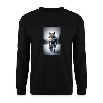 Loup | Prédateur | Chien | Mystique - Sweat-shirt Unisexe - noir - Devant - Alina (178cm) & Michal (187cm)