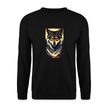 Wolf | Raubtier | Hund | Mystisch - Unisex Pullover - Schwarz - Vorne - Alina (178cm) & Michal (187cm)