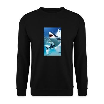 Shark | Great White Shark | Sea creature | Fish - Unisex Sweatshirt - black - Front - Alina (178cm) & Michal (187cm)