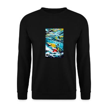 Shark | Great White Shark | Sea creature | Fish - Unisex Sweatshirt - black - Front - Alina (178cm) & Michal (187cm)