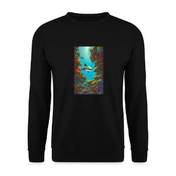 Shark | Great White Shark | Sea creature | Fish - Unisex Sweatshirt - black - Front - Alina (178cm) & Michal (187cm)