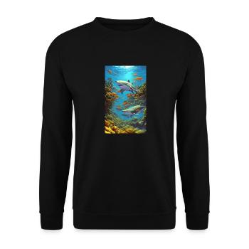 Shark | Great White Shark | Sea creature | Fish - Unisex Sweatshirt - black - Front - Alina (178cm) & Michal (187cm)