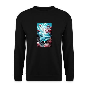 Shark | Great White Shark | Sea creature | Fish - Unisex Sweatshirt - black - Front - Alina (178cm) & Michal (187cm)