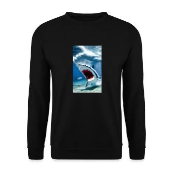 Shark | Great White Shark | Sea creature | Fish - Unisex Sweatshirt - black - Front - Alina (178cm) & Michal (187cm)