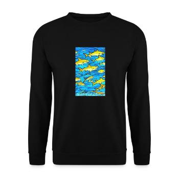 Shark | Great White Shark | Sea creature | Fish - Unisex Sweatshirt - black - Front - Alina (178cm) & Michal (187cm)