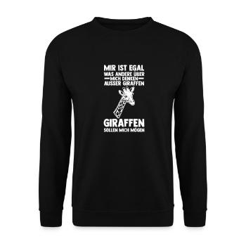 Giraffe Giraffen - Unisex Pullover - Schwarz - Vorne - Alina (178cm) & Michal (187cm)